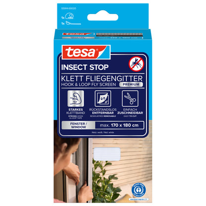 Tesa - tesa Fliegeng. Klett Comfort für Fenster weiß 1,7 m : 1,8 m - 55914-00020-00
