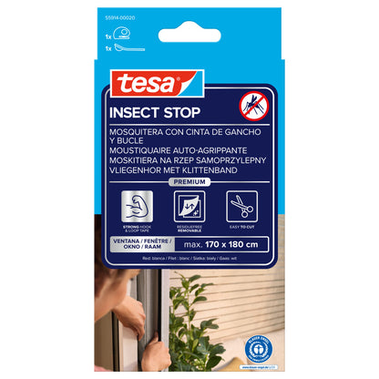 Tesa - tesa Fliegeng. Klett Comfort für Fenster weiß 1,7 m : 1,8 m - 55914-00020-00