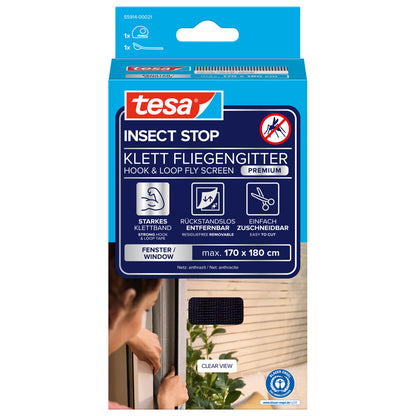 Tesa - tesa Fliegeng. Klett Comfort für Fenster anthr. 1,7 m:1,8 m - 55914-00021-00