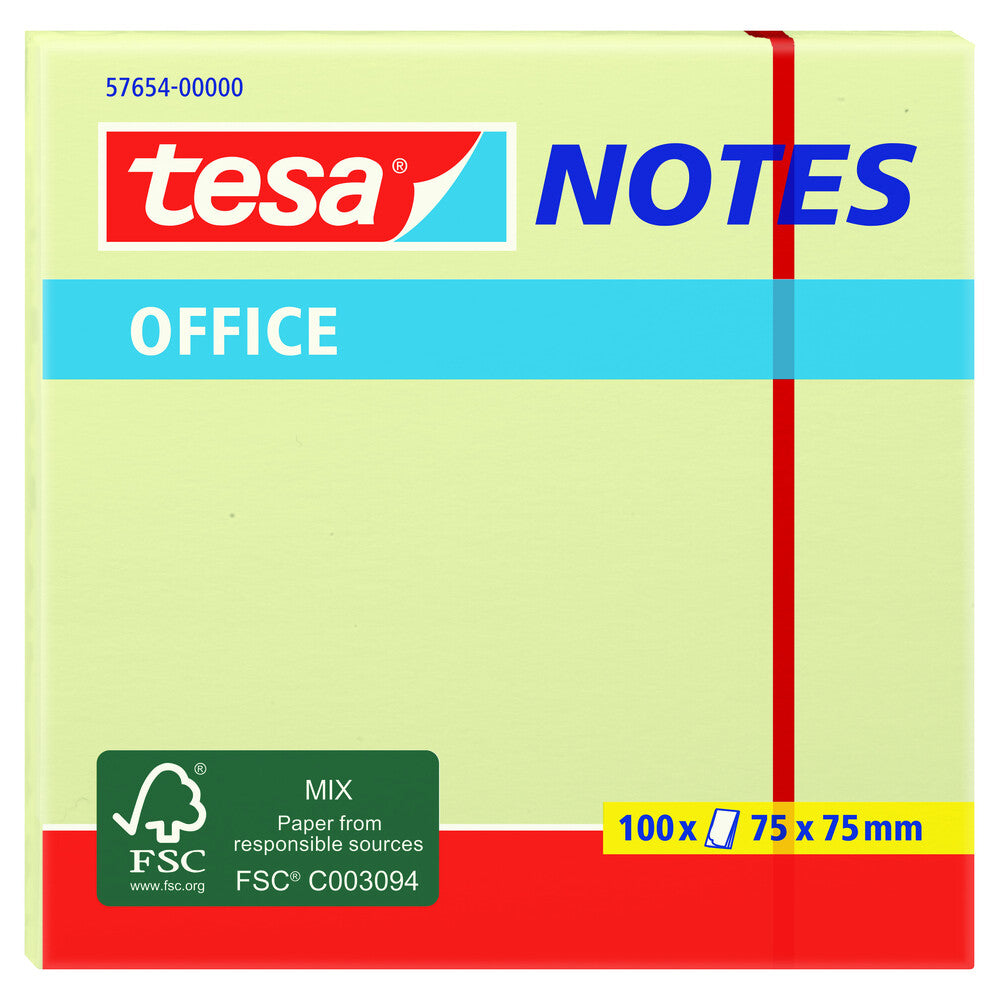 Tesa - tesa® Office Notes 100 Blatt, gelb, 75mm:75mm - 57654-00000-07