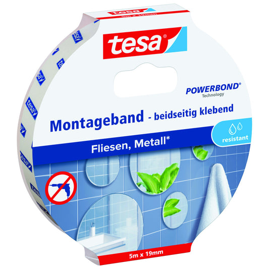 Tesa - Montageband Fliesen feuchtraumbeständig - 77745-00000-01