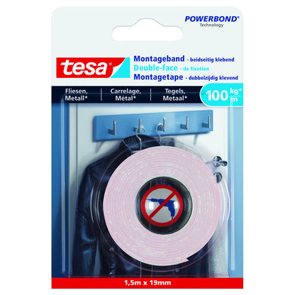 Tesa - Montageband Fliesen, Metall 100 kg - 77746-00000-01