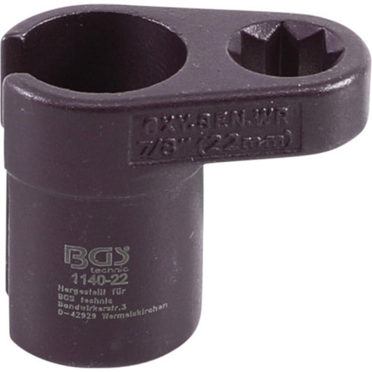 BGS - Lambdasonden-Einsatz | abgewinkelt | Antrieb Innenachtkant 12,5 mm (1/2") | SW 22 mm  | Schlitz 11 mm - 1140-22