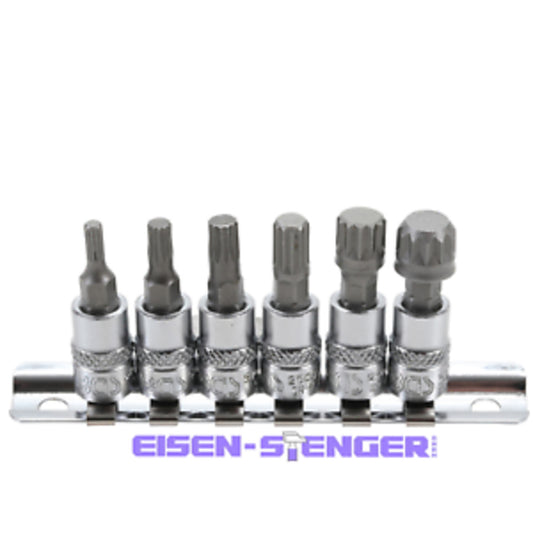 BGS - Bit-Einsatz-Satz | Antrieb Innenvierkant 6,3 mm (1/4) | Innenvielzahn (für XZN) M4 - M12 | 6-tlg. - 2162