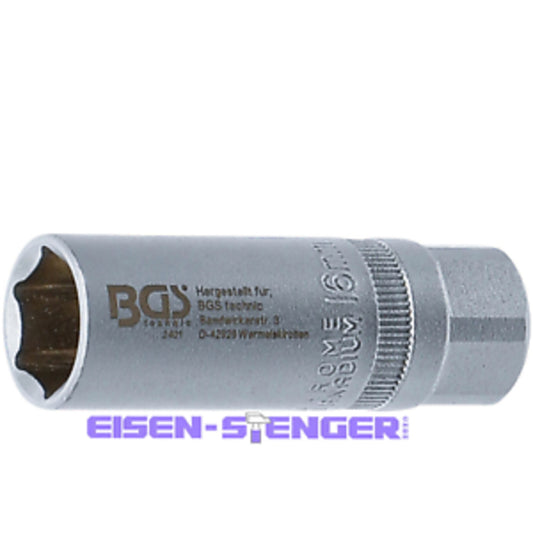 BGS - Zündkerzen-Einsatz Sechskant | Antrieb Innenvierkant 12,5 mm (1/2") | SW 16 mm - 2401