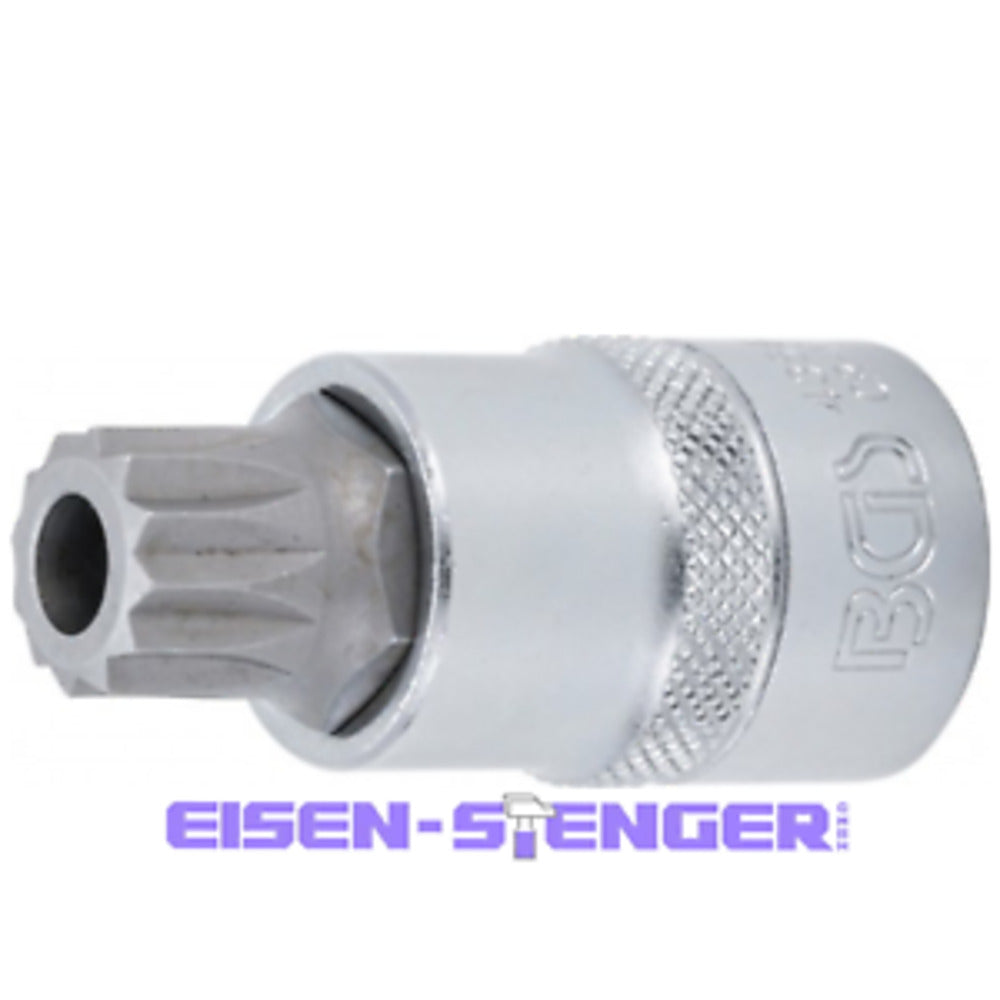 BGS - Bit-Einsatz | Antrieb Innenvierkant 12,5 mm (1/2") |Innenvielzahn (für XZN) mit Bohrung M16 - 4356