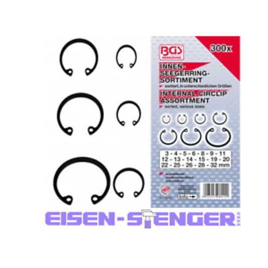 BGS - Innen-Seegerring-Sortiment (Sprengring) | Ø3 - 32 mm | 300-tlg. - 8049