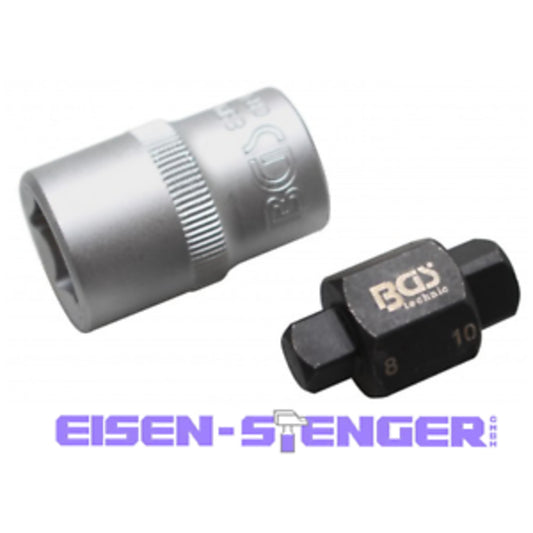 BGS - Ölablassschrauben-Einsatz | Vierkant | 8 mm + 10 mm - 8991