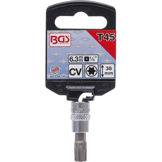 BGS - Bit-Einsatz | Antrieb Innenvierkant 6,3 mm (1/4") | T-Profil (für Torx) T45 - 2164-T45