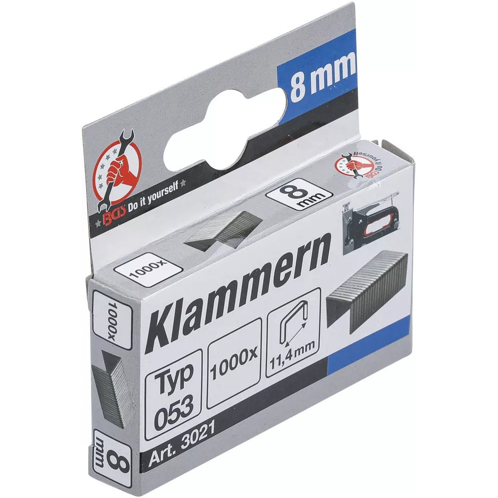 BGS - Klammern | Typ 53 | 8 x 11,4 mm | 1000 Stück - 3021