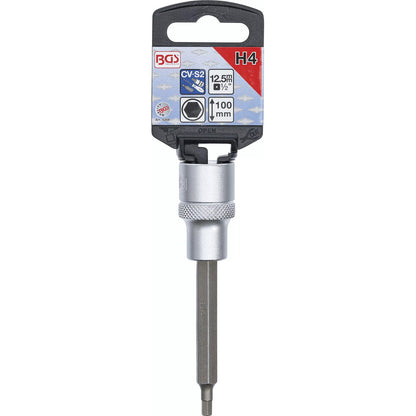 BGS - Bit-Einsatz | Länge 100 mm | Antrieb Innenvierkant 12,5 mm (1/2") | Innensechskant 4 mm - 4259