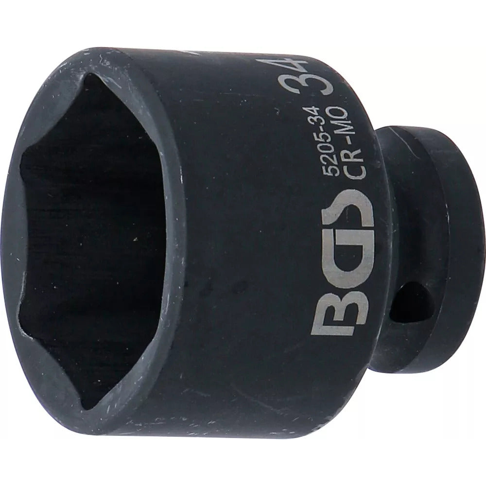 BGS - Kraft-Steckschlüssel-Einsatz Sechskant | Antrieb Innenvierkant 12,5 mm (1/2") | SW 34 mm - 5205-34