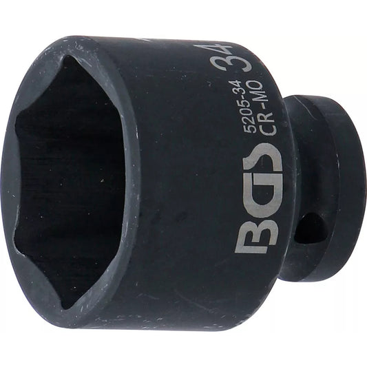 BGS - Kraft-Steckschlüssel-Einsatz Sechskant | Antrieb Innenvierkant 12,5 mm (1/2") | SW 34 mm - 5205-34