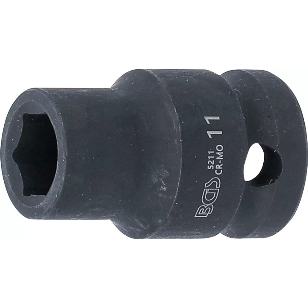 BGS - Kraft-Steckschlüssel-Einsatz Sechskant | Antrieb Innenvierkant 12,5 mm (1/2") | SW 11 mm - 5211