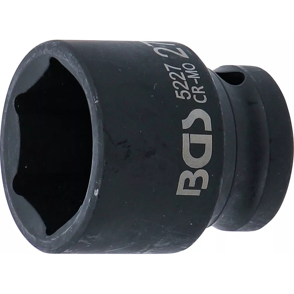 BGS - Kraft-Steckschlüssel-Einsatz Sechskant | Antrieb Innenvierkant 12,5 mm (1/2") | SW 27 mm - 5227