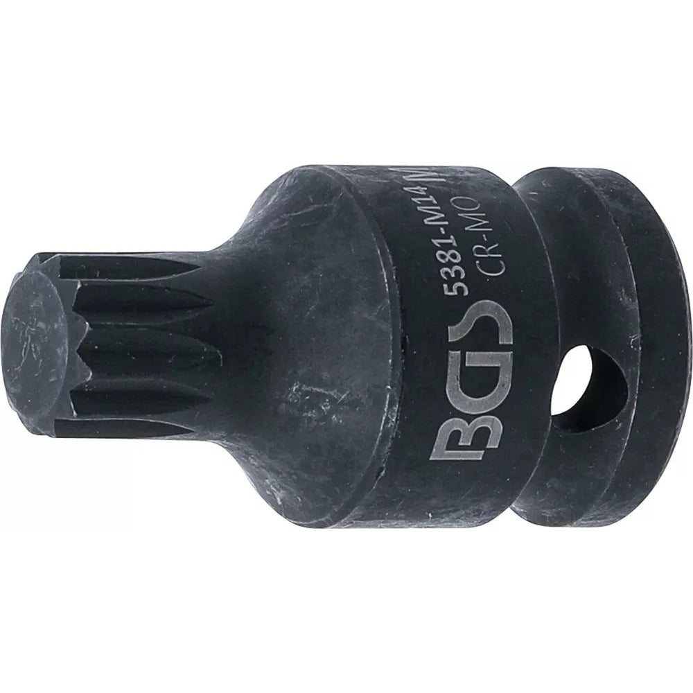 BGS - Kraft-Bit-Einsatz | Länge 43 mm | Antrieb Innenvierkant 12,5 mm (1/2") | Innenvielzahn (für XZN) M14 - 5381-M14