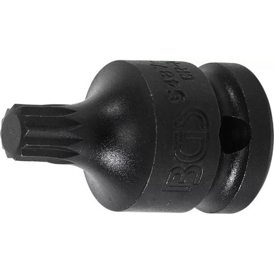 BGS - Kraft-Bit-Einsatz | Länge 43 mm | Antrieb Innenvierkant 12,5 mm (1/2") | Innenvielzahn (für XZN) M10 - 5487-M10