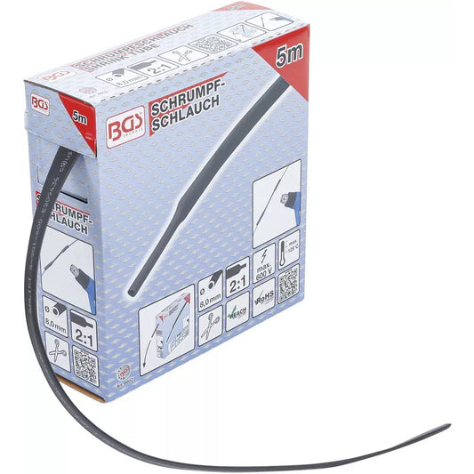 BGS - Schrumpfschlauch-Box | schwarz | Ø 8 mm | 5 m - 6852