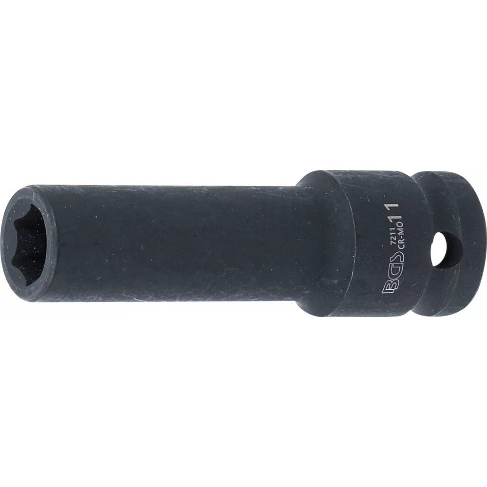 BGS - Kraft-Steckschlüssel-Einsatz Sechskant, tief | Antrieb Innenvierkant 12,5 mm (1/2") | SW 11 mm - 7211