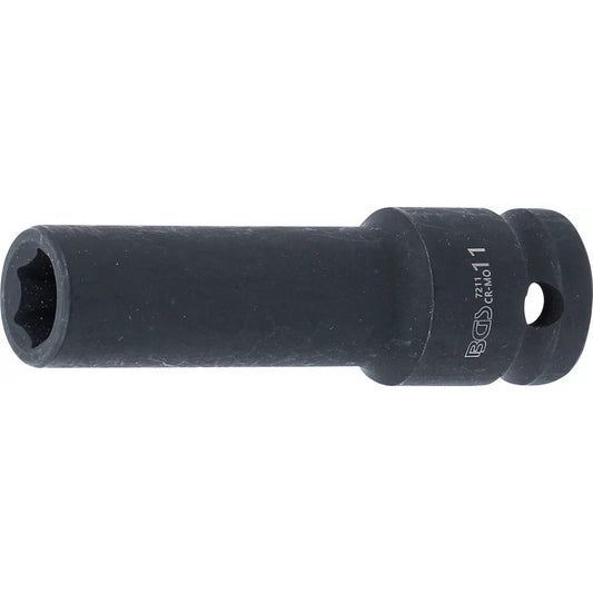 BGS - Kraft-Steckschlüssel-Einsatz Sechskant, tief | Antrieb Innenvierkant 12,5 mm (1/2") | SW 11 mm - 7211
