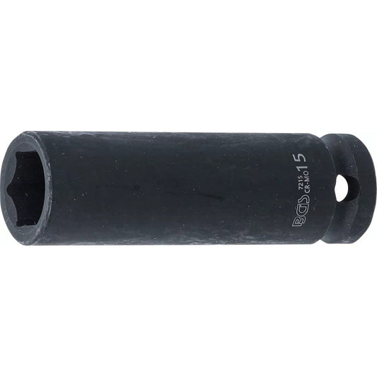 BGS - Kraft-Steckschlüssel-Einsatz Sechskant, tief | Antrieb Innenvierkant 12,5 mm (1/2") | SW 15 mm - 7215