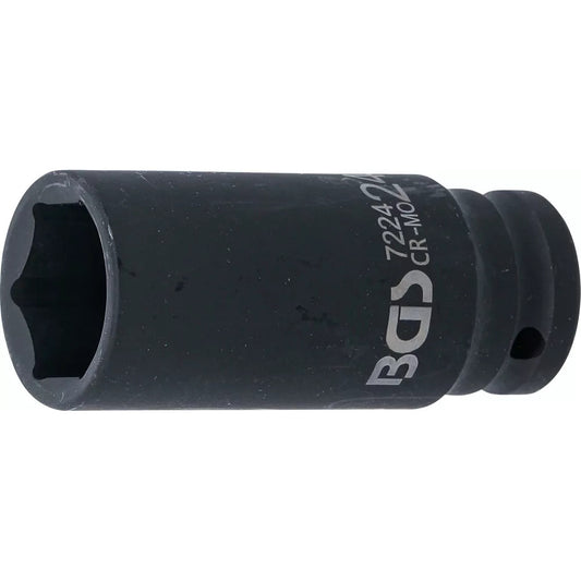 BGS - Kraft-Steckschlüssel-Einsatz Sechskant, tief | Antrieb Innenvierkant 12,5 mm (1/2") | SW 24 mm - 7224