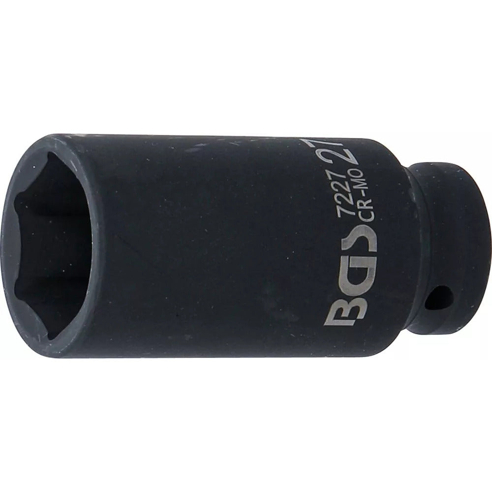 BGS - Kraft-Steckschlüssel-Einsatz Sechskant, tief | Antrieb Innenvierkant 12,5 mm (1/2") | SW 27 mm - 7227