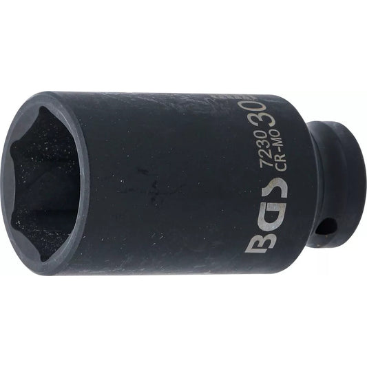BGS - Kraft-Steckschlüssel-Einsatz Sechskant, tief | Antrieb Innenvierkant 12,5 mm (1/2") | SW 30 mm - 7230