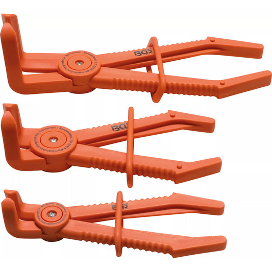 BGS - Schlauch-Abklemmzangen-Satz | 90° abgewinkelt | 155 - 220 mm | 3-tlg. - 8764