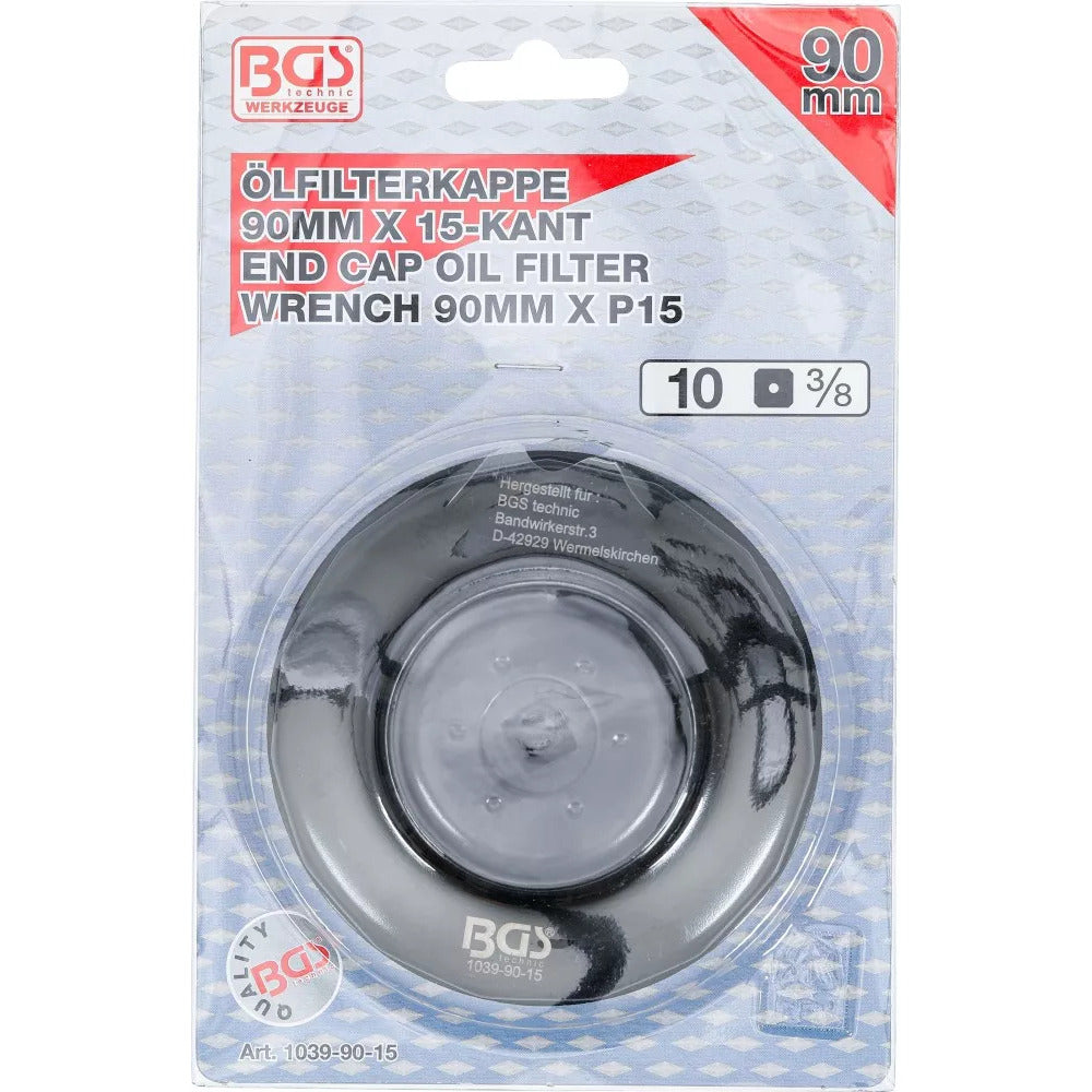 BGS - Ölfilterschlüssel | 15-kant | Ø 90 mm | für Honda, Mazda, Nissan, Subaru, Toyota - 1039-90-15
