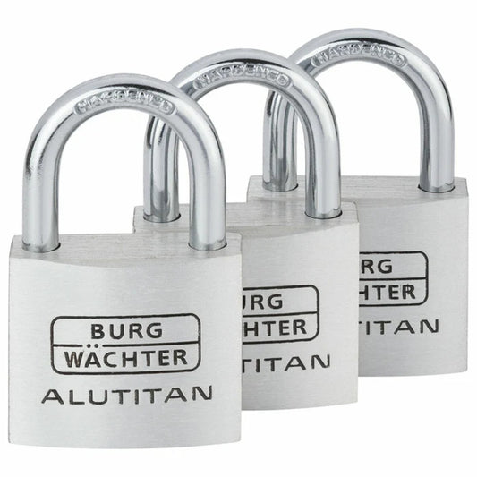 Burg Waechter - Vorhangschloss-Set Alu Titan Trio 770 40 SB - 36251