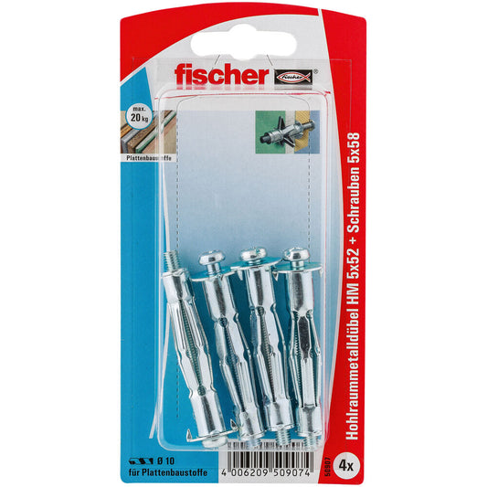 Fischer - Hohlraum-Metalldübel HM 5 x 52 S mit metrischer Schraube - 50907